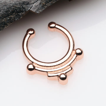 Detail View 1 of Rose Gold Ancient Goddess Fake Septum Clip-On Ring